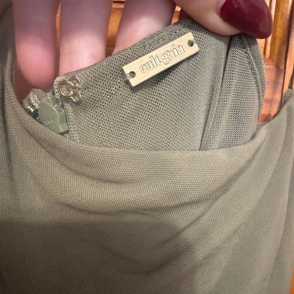 Cult Gaia Olive Ruched Midi Dress - Picture 10 of 11
